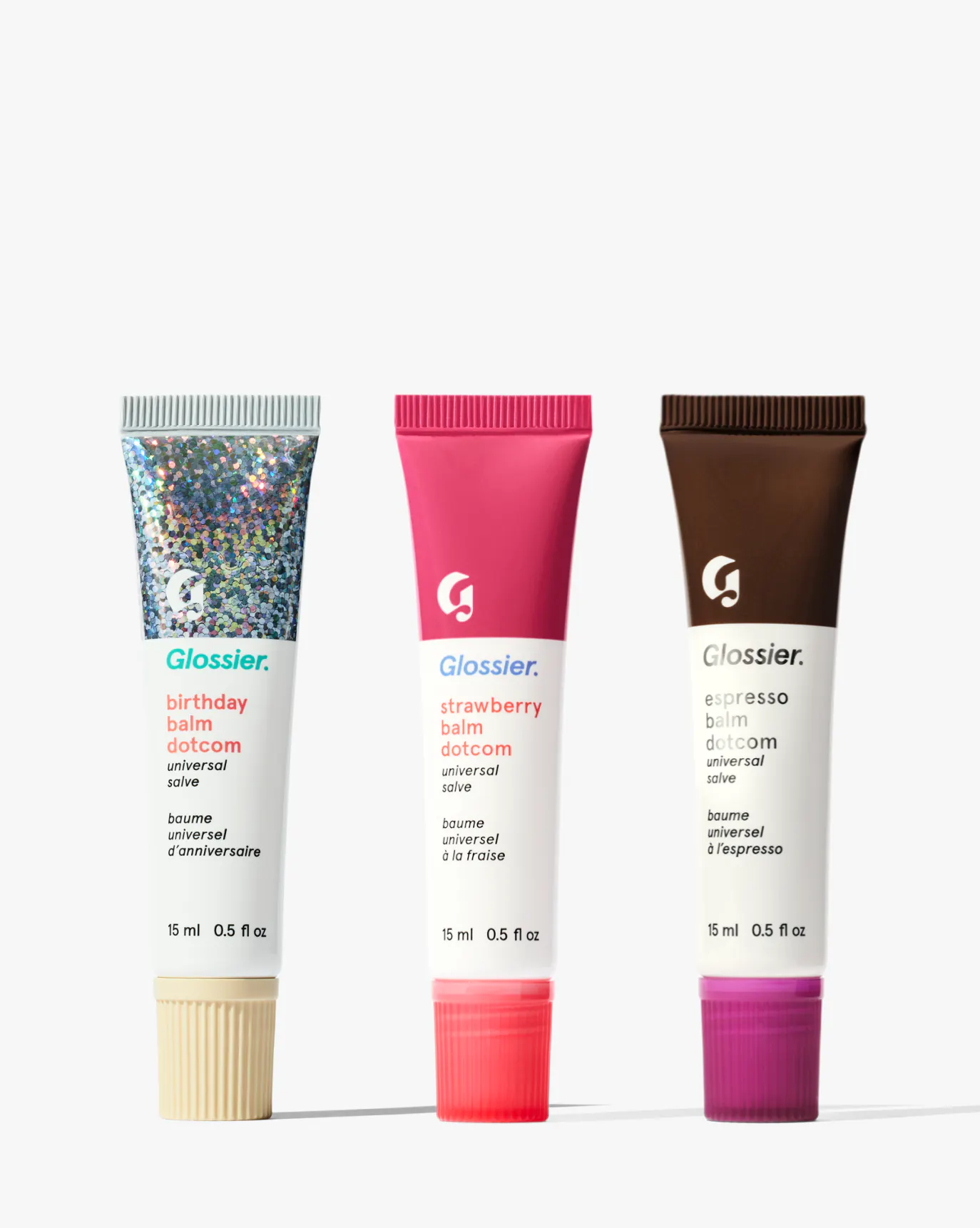 新品　Glossier balm dotcom 15ml グロッシア　4本セット Balm Dotcom Trio – Glossier