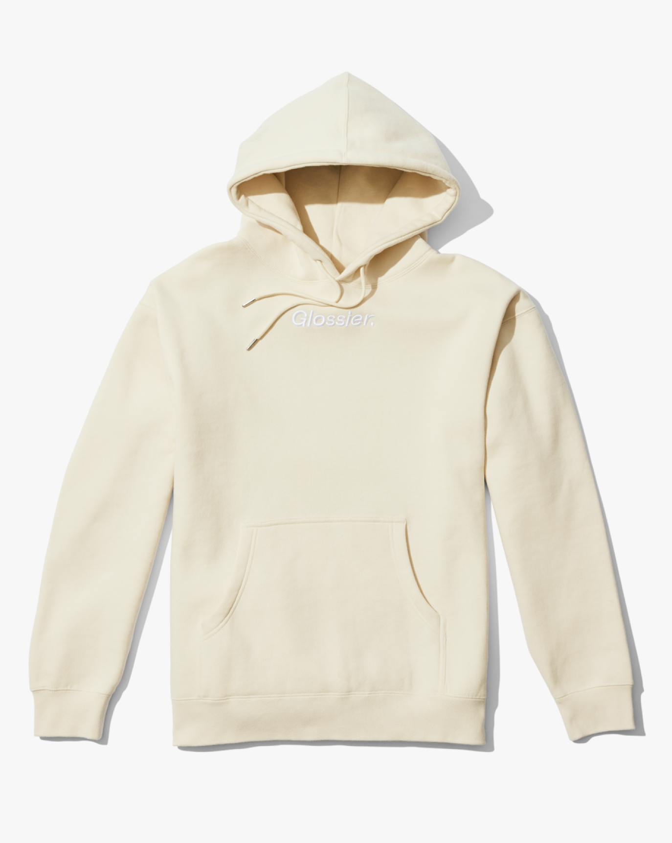 Limited Edition Embroidered Cream Hoodie Glossier