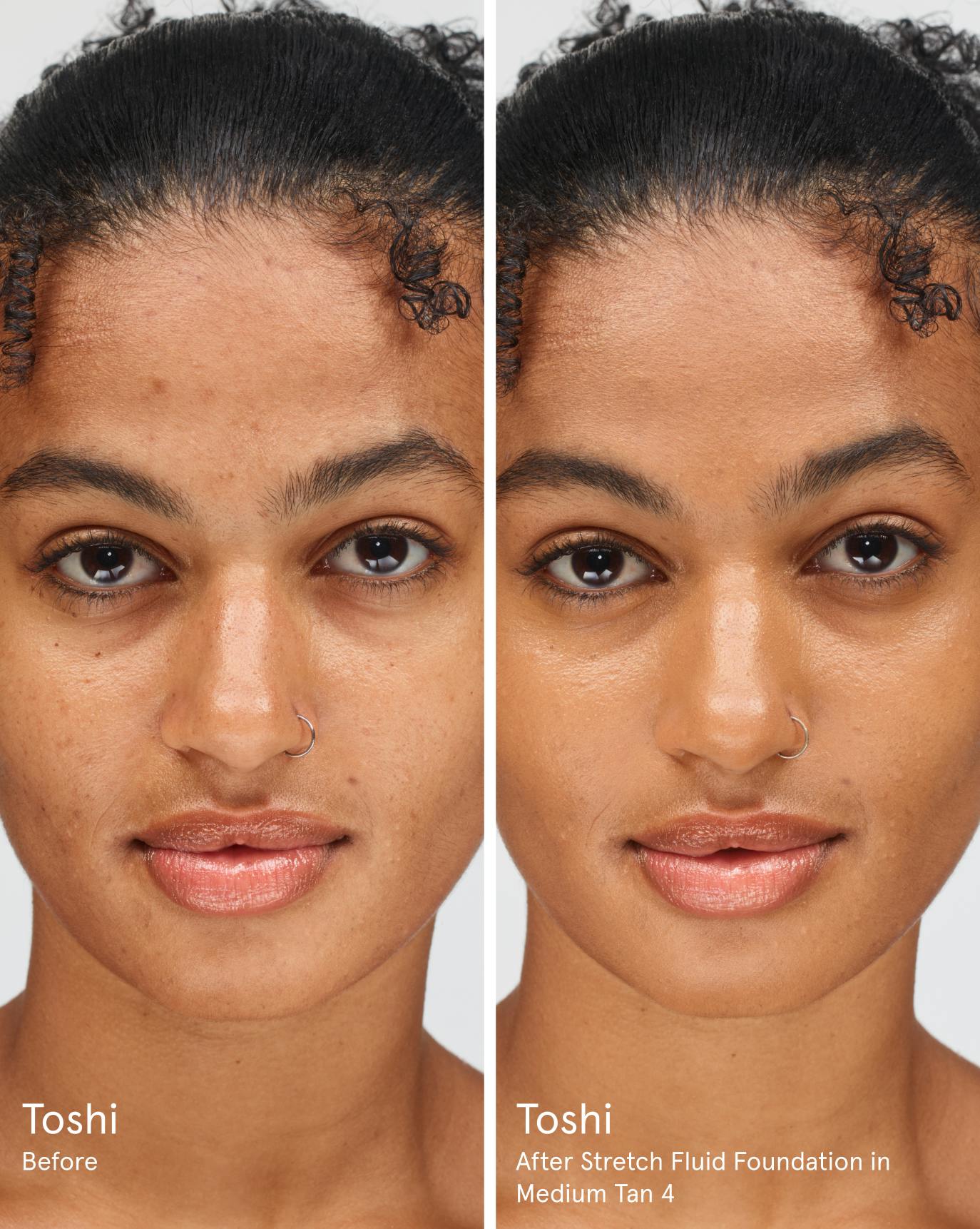 Toshi before. After Stretch Fluid Foundation in MT4.