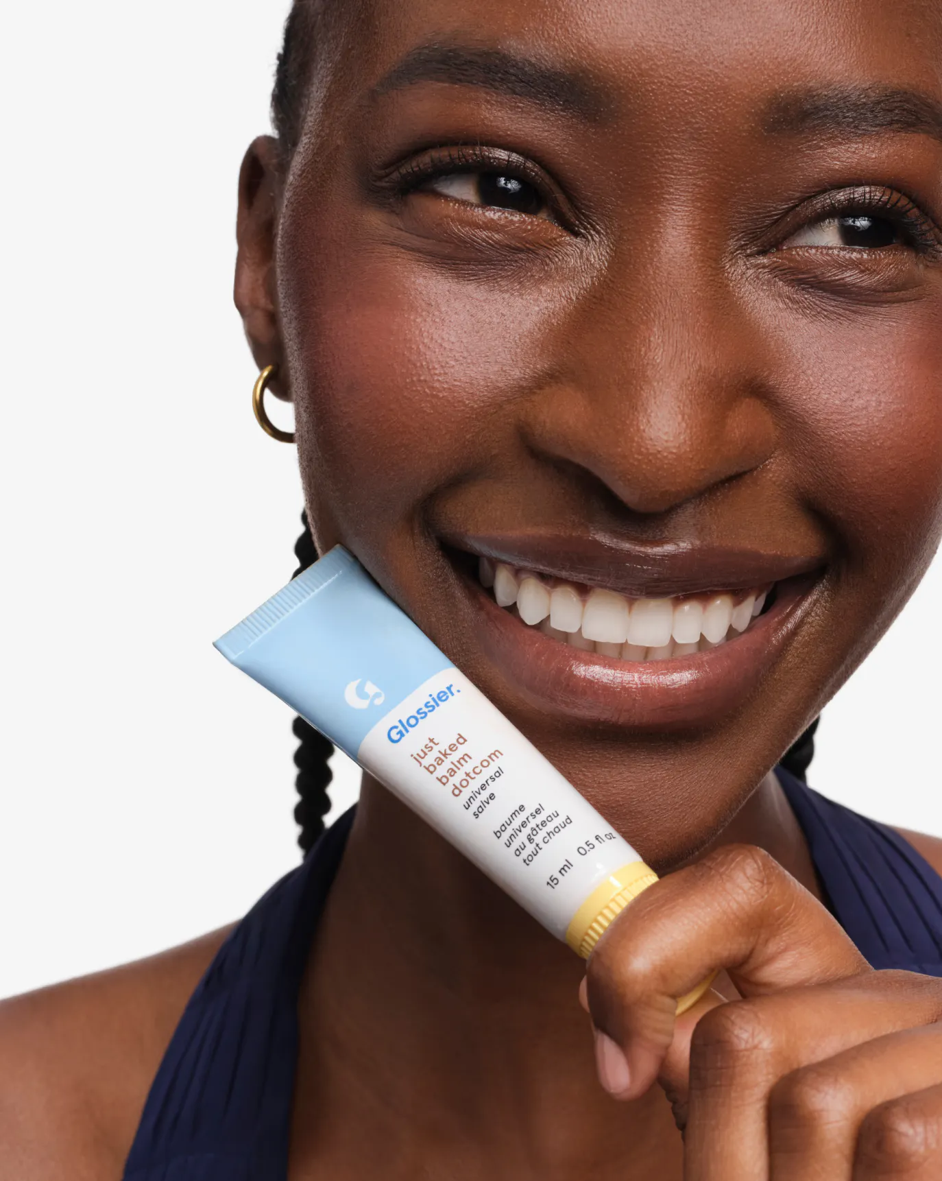 Melody wears Just Baked Balm Dotcom.
