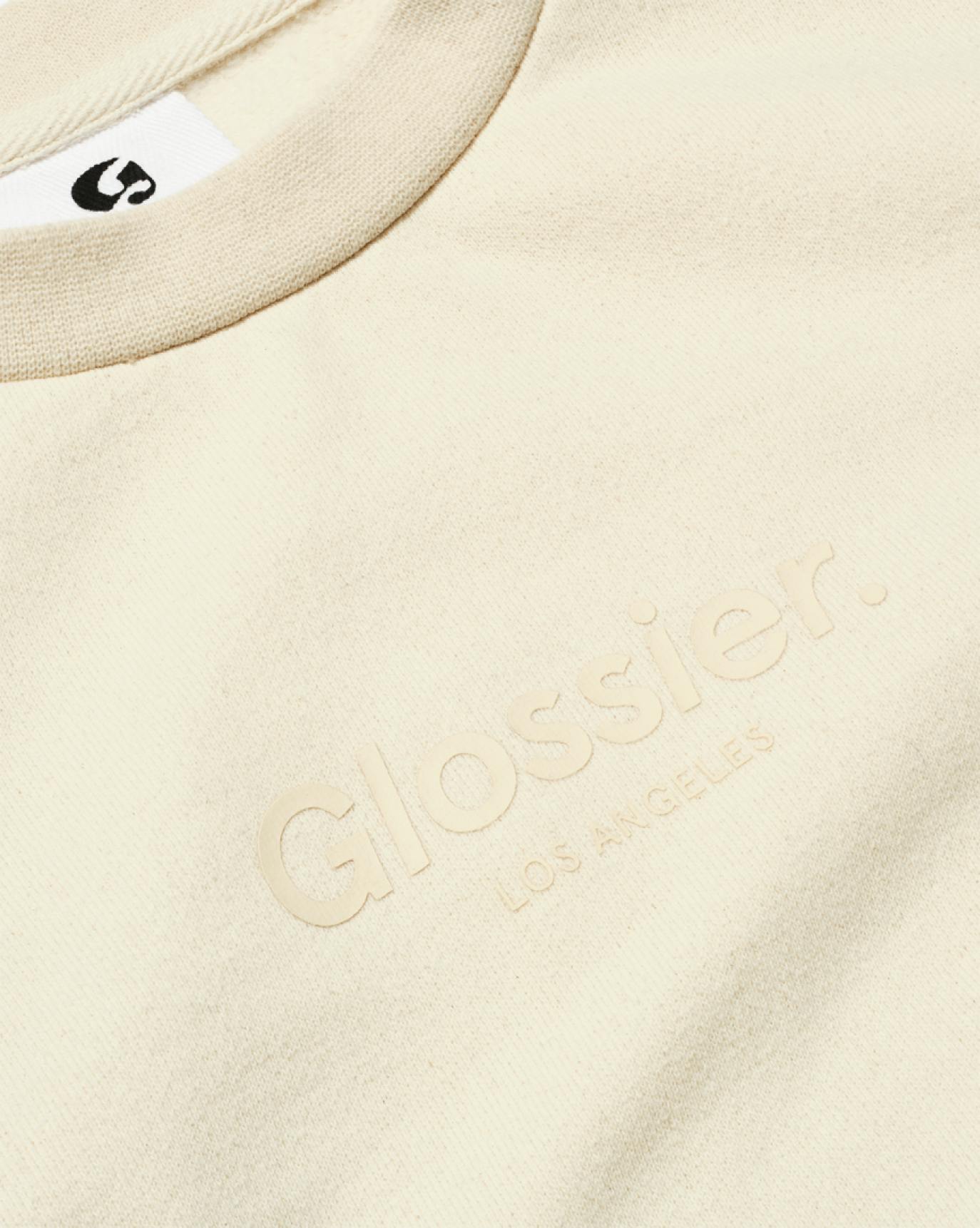 close up of front of la crewneck