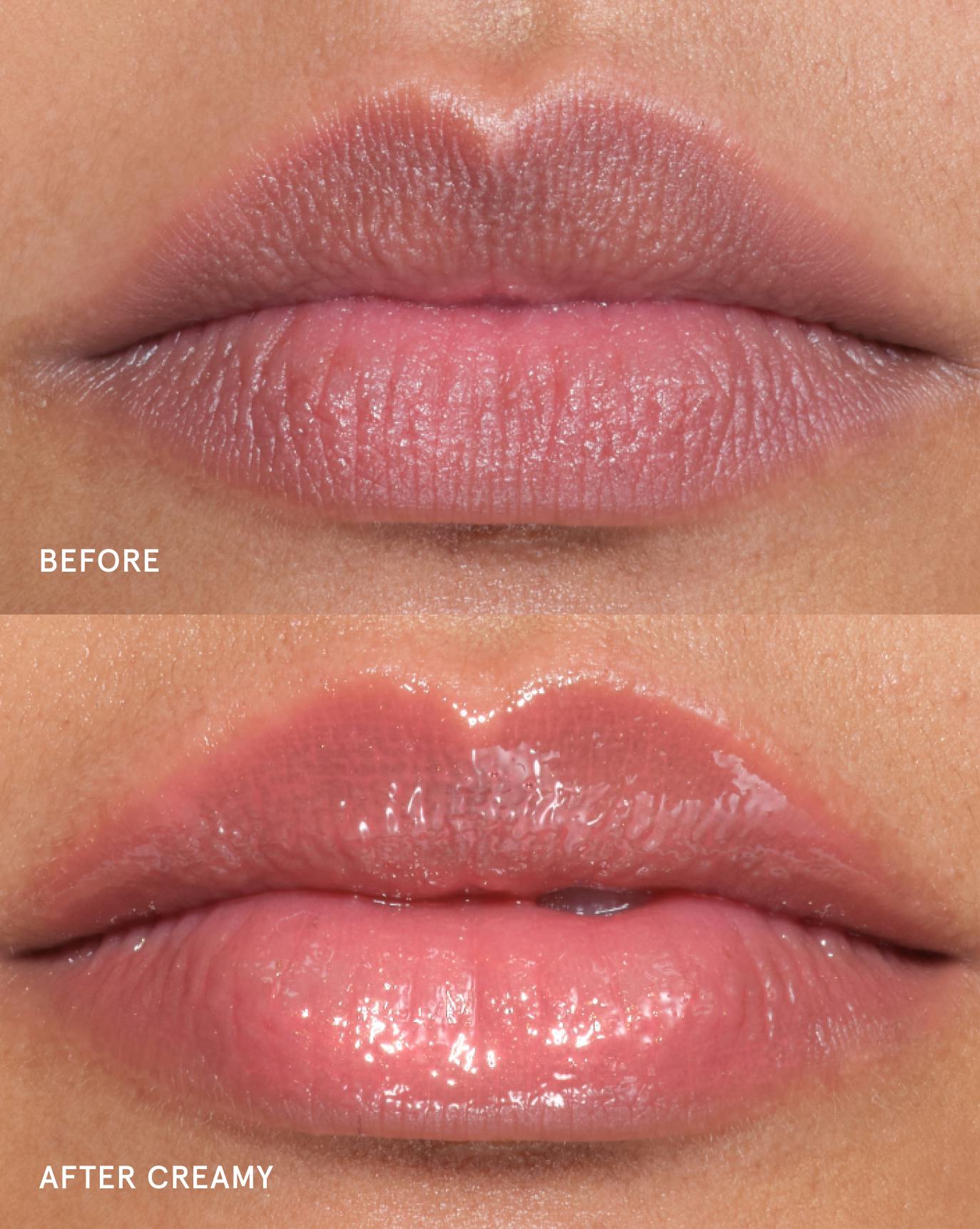Edna wears Lip Glaze in Creamy.