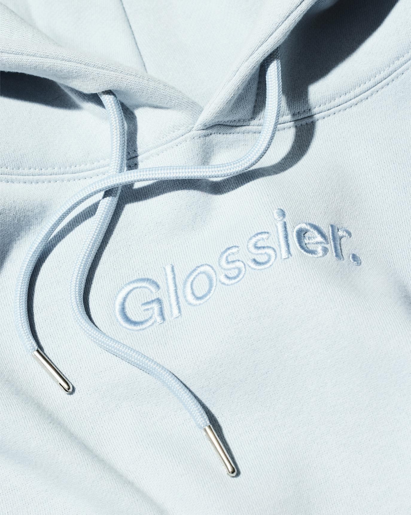 london hoodie embroidered glossier logo