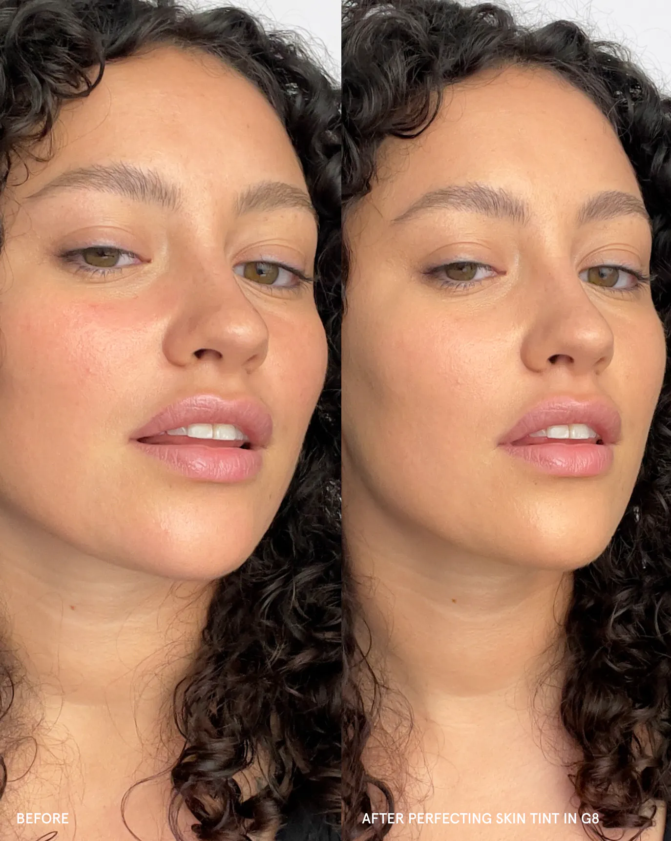 Cearah wears Perfecting Skin Tint in G8.