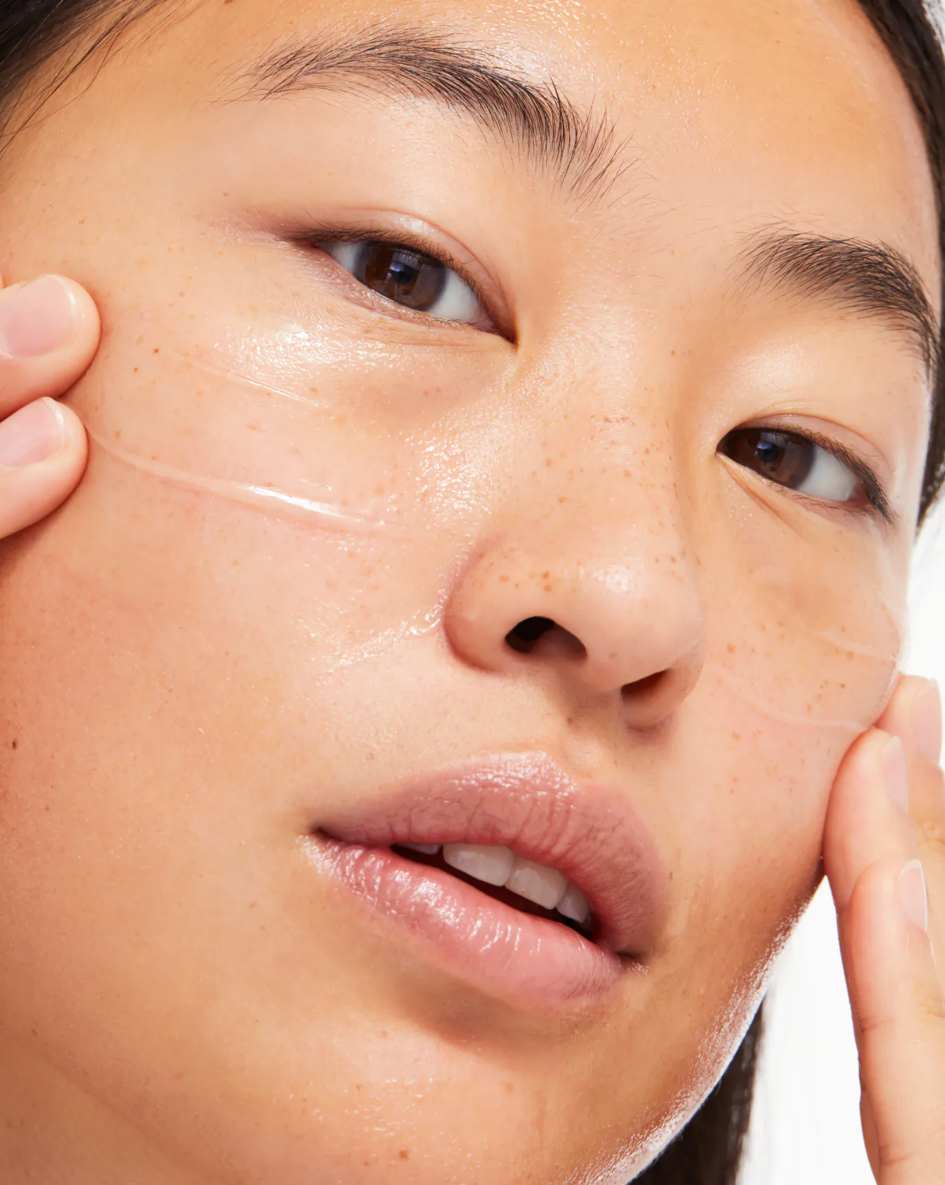 Nancy cleanses with Milky Jelly Cleanser.