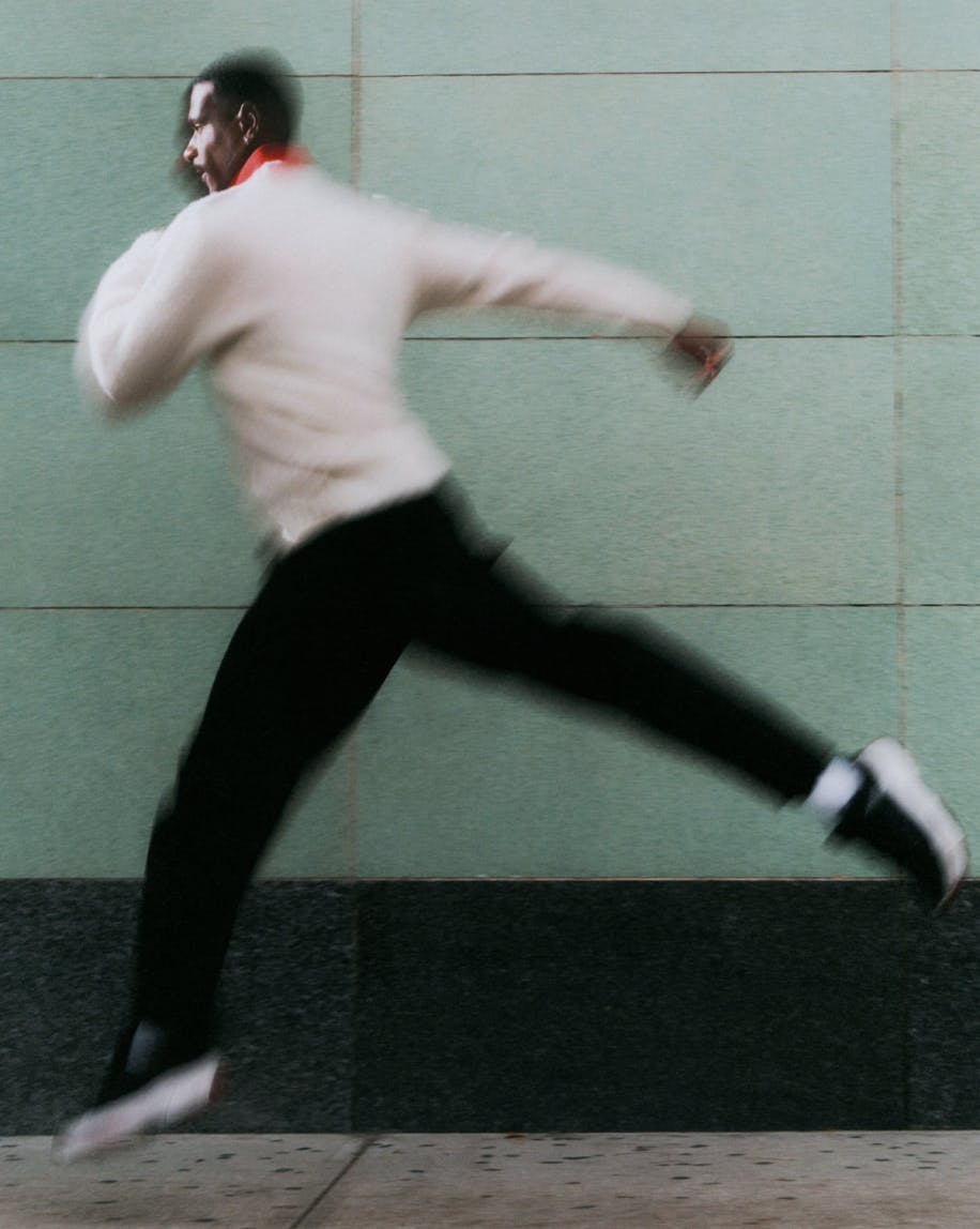 man running on street