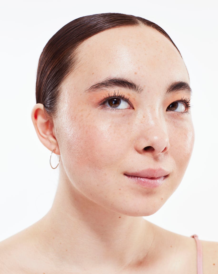 Model wears Skywash in Valley